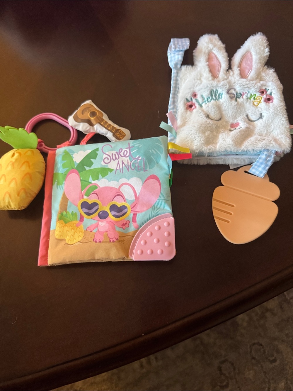 Baby Teether & Soft Sensory Book Set - Pastel Pink, Aqua, Yellow